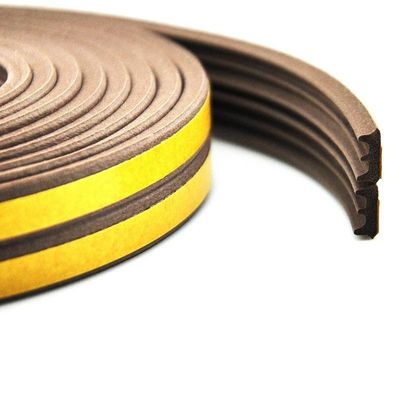 Puertas y ventanas de autoadhesivo EPDM espuma de goma de sellado en colores con la altura de la pila de 3-25 mm y ancho de 3-50 mm