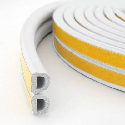 Puertas y ventanas de autoadhesivo EPDM espuma de goma de sellado en colores con la altura de la pila de 3-25 mm y ancho de 3-50 mm