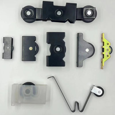 Accesorios personalizados para puertas y ventanas de polla de nylon única, rueda de ranura de aluminio