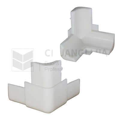 Junto de esquina de diseño moderno de plástico para accesorios de marco de ventana de pantalla de aluminio